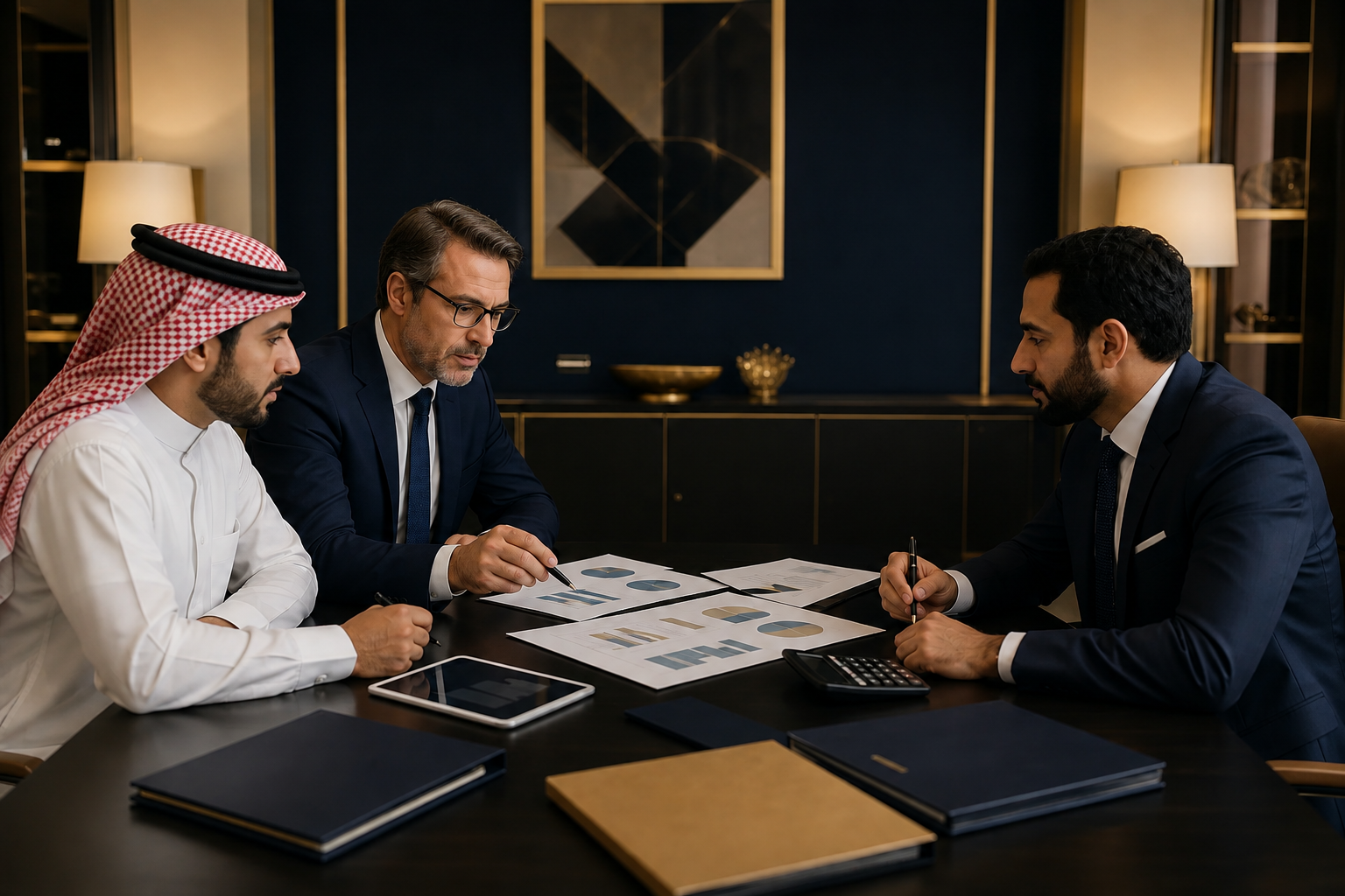 اجتماع تقييم حصة شريك في شركة سعودية