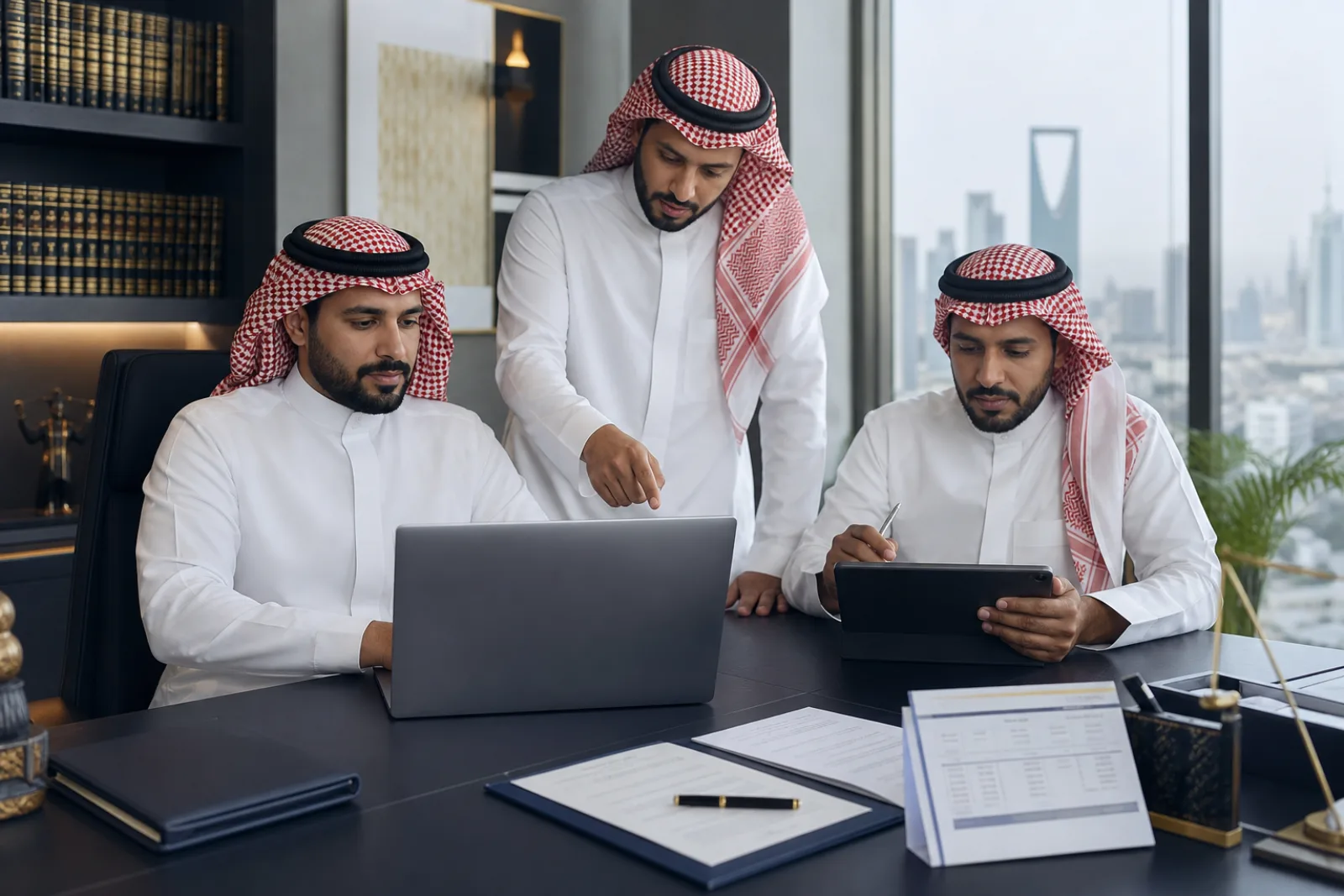 فريق قانوني سعودي يقدم طلب تنفيذ إلكتروني عبر منصة ناجز